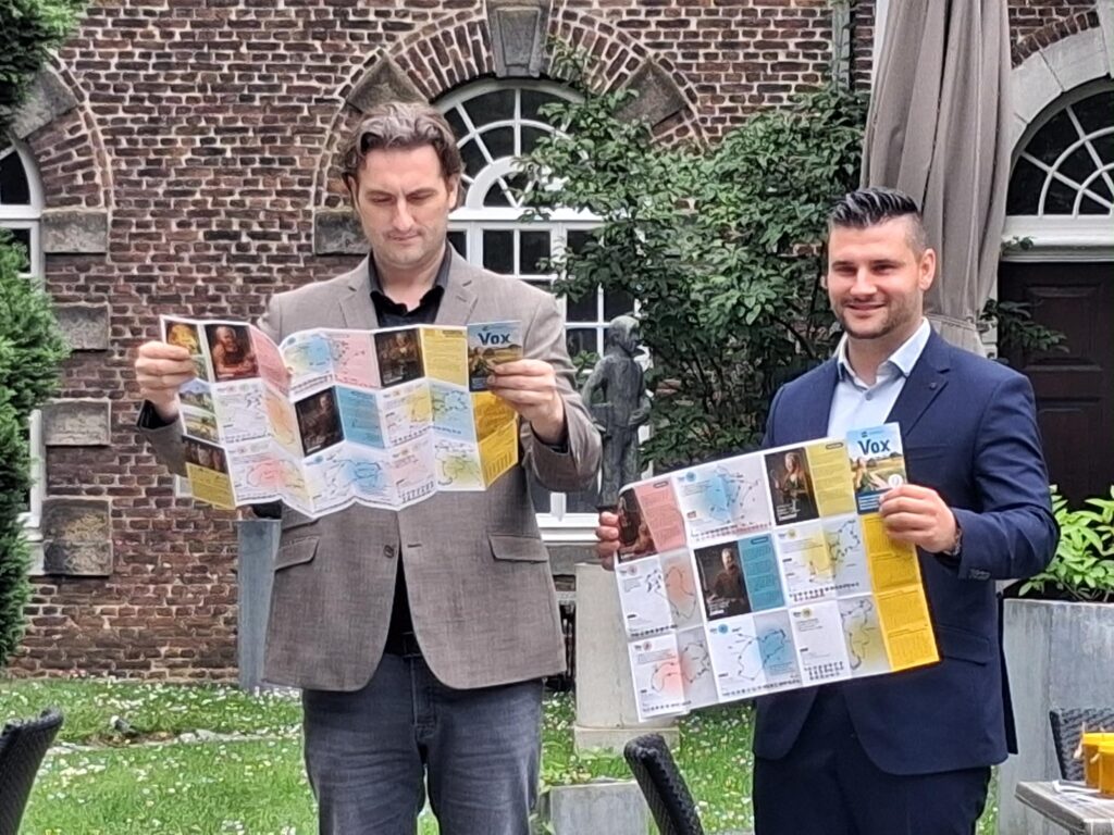 VOX Luisterwandelingen VIA Belgica - gedeputeerde Jasper Kuntzelaers en wethouder archeologie van Kerkrade